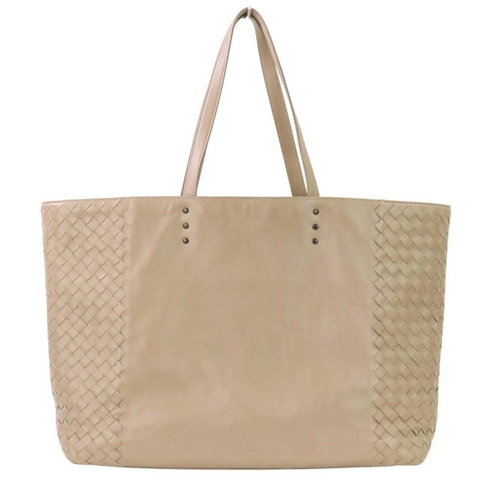 BOTTEGA VENETA Gray Leather Intrecciato Tote Bag